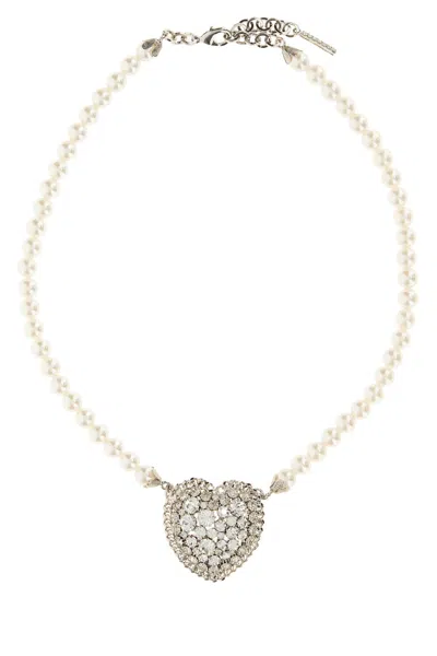 ALESSANDRA RICH COLLANA HEART IN PERLE BIANCHE DONNA
