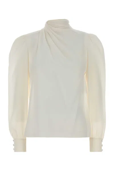Alessandra Rich White Silk Blouse