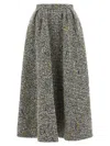 Alessandra Rich High-waisted Pleated Tweed Midi Skirt In White