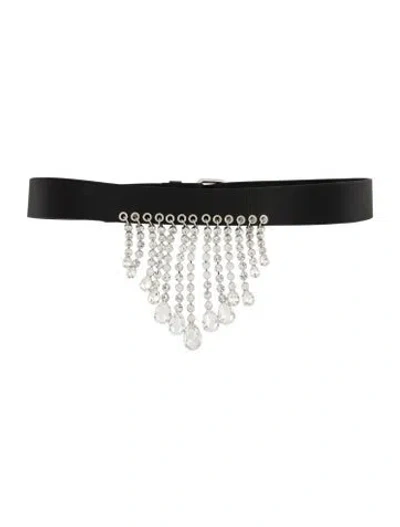 Pre-owned Alessandra Rich Wide Leather Waist Belt In Black