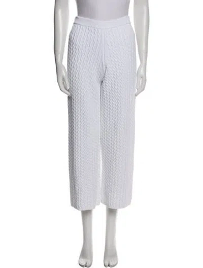 Pre-owned Alessandra Rich Wide Leg Pants In White
