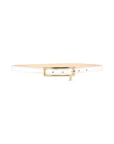 Alessandra Rich Woman Belt White Size 32 Leather In Gold
