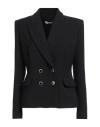 Alessandra Rich Oversized Double-bre In Black