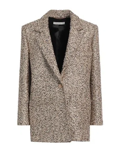 Alessandra Rich Woman Blazer Gold Size 6 Polyamide, Metallic Polyester, Cotton, Viscose, Polyester