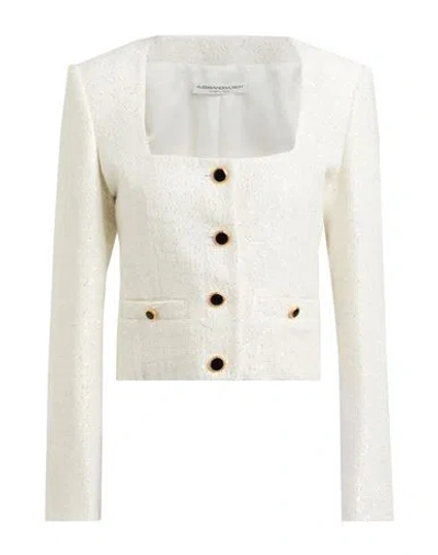 Alessandra Rich Woman Blazer Ivory Size 6 Polyamide, Polyester, Acrylic, Virgin Wool, Mohair Wool In White