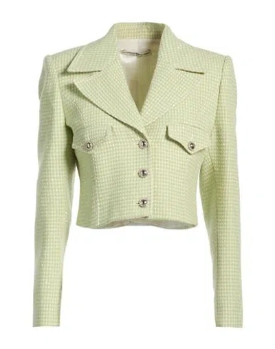 Alessandra Rich Woman Blazer Light Green Size 10 Virgin Wool, Polyester