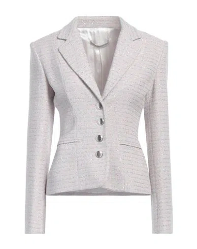 Alessandra Rich Woman Blazer Light Pink Size 6 Cotton, Polyester, Polyamide In Gray