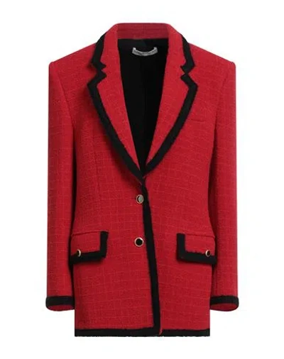 Alessandra Rich Woman Blazer Red Size 6 Virgin Wool, Polyamide, Acrylic, Mohair Wool