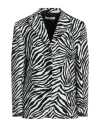 Alessandra Rich Oversized Velvet Zebra Print Jacket In Black