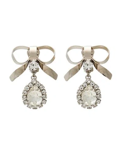 Alessandra Rich Woman Earrings Silver Size - Metal In Metallic