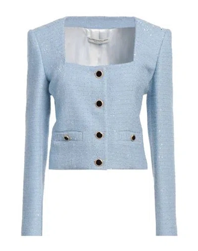 Alessandra Rich Woman Jacket Sky Blue Size 6 Polyamide, Wool, Polyester