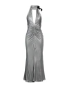 Alessandra Rich Halterneck Open-back Evening Dress In Grey