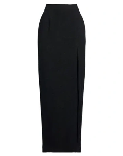 Alessandra Rich Woman Maxi Skirt Black Size 4 Virgin Wool, Polyamide