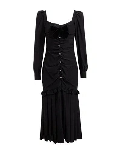 Alessandra Rich Woman Midi Dress Black Size 4 Silk