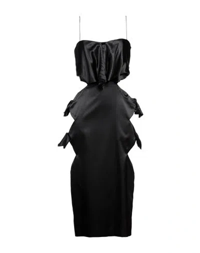 Alessandra Rich Woman Midi Dress Black Size 6 Silk, Elastane