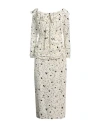 Alessandra Rich Off-the-shoulder Floral-print Silk Crepe De Chine Midi Dress In White