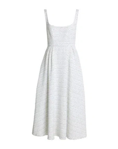 Alessandra Rich Striped Sleeveless Dress In White
