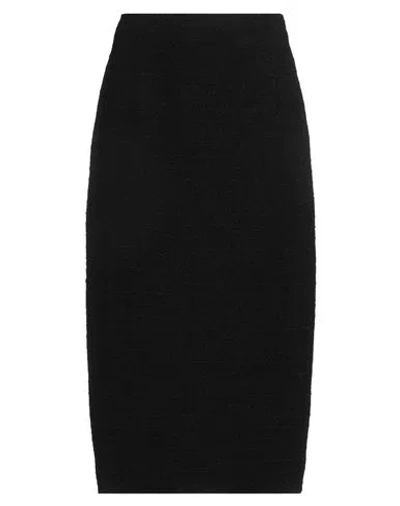 Alessandra Rich Woman Midi Skirt Black Size 8 Virgin Wool, Polyamide