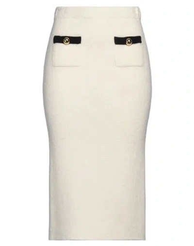 Alessandra Rich Woman Midi Skirt Off White Size 4 Alpaca Wool, Polyamide, Virgin Wool In Neutral