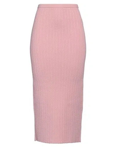 ALESSANDRA RICH ALESSANDRA RICH WOMAN MIDI SKIRT PINK SIZE 6 COTTON, POLYAMIDE, ELASTANE