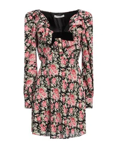 ALESSANDRA RICH ALESSANDRA RICH WOMAN MINI DRESS BLACK SIZE 8 SILK, POLYAMIDE