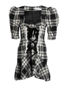 Alessandra Rich Lace-up Checked Wool Minidress In Black