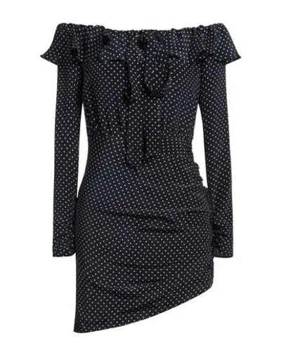 Alessandra Rich Woman Mini Dress Midnight Blue Size 6 Silk