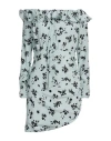 Alessandra Rich Rose Print Silk Mini Dress In Blue