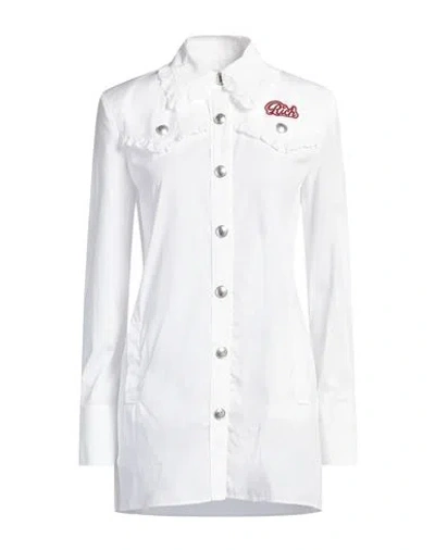 Alessandra Rich Woman Mini Dress White Size 6 Cotton, Polyamide