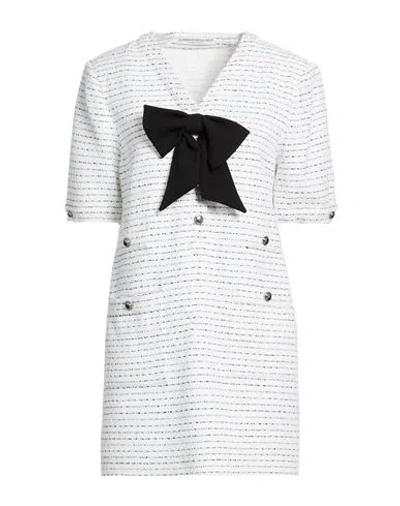 Alessandra Rich Woman Mini Dress White Size 4 Polyamide, Cotton, Polyester, Virgin Wool, Elastane