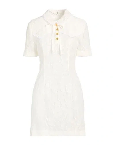 Alessandra Rich Woman Mini Dress White Size 6 Cotton, Polyamide