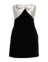 Alessandra Rich Velvet Mini Dress With Bow Accent In White