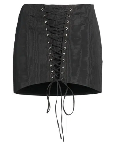 Alessandra Rich Woman Mini Skirt Black Size 4 Acetate, Cotton