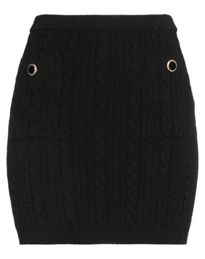 Alessandra Rich Woman Mini Skirt Black Size 6 Wool