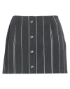 Alessandra Rich Woman Mini Skirt Charcoal Size 8 Virgin Wool, Polyester In Grey