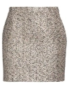 Alessandra Rich Woman Mini Skirt Gold Size 6 Polyamide, Metallized Polyamide, Cotton, Viscose, Polye In Brown