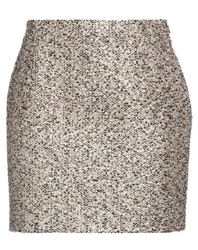 Alessandra Rich Woman Mini Skirt Gold Size 6 Polyamide, Metallized Polyamide, Cotton, Viscose, Polye In Brown
