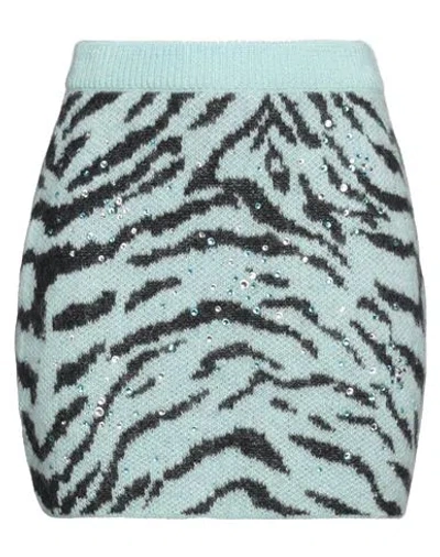 ALESSANDRA RICH ALESSANDRA RICH WOMAN MINI SKIRT LIGHT GREEN SIZE 4 MOHAIR WOOL, WOOL, POLYAMIDE, GLASS