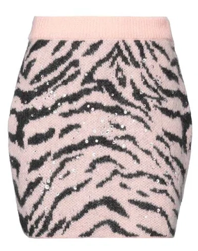 Alessandra Rich Woman Mini Skirt Pink Size 6 Mohair Wool, Wool, Polyamide, Glass