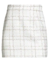 Alessandra Rich Woman Mini Skirt White Size 4 Polyamide, Polyester, Viscose, Metallic Polyester