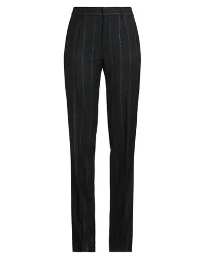Alessandra Rich Woman Pants Black Size 6 Virgin Wool, Elastane