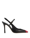Alessandra Rich Woman Pumps Black Size 7.5 Leather In Black