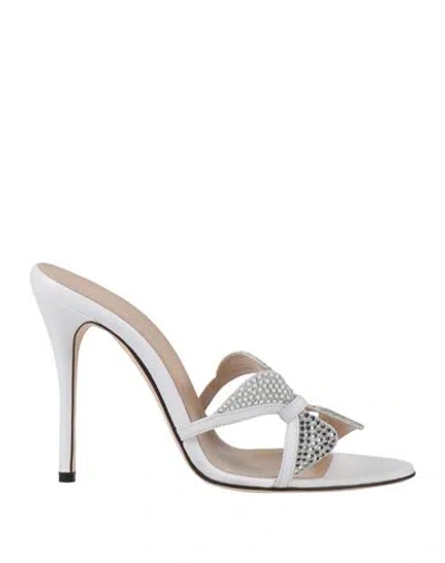 Alessandra Rich Woman Sandals White Size 6.5 Soft Leather