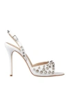 Alessandra Rich Woman Sandals White Size 6.5 Leather In White