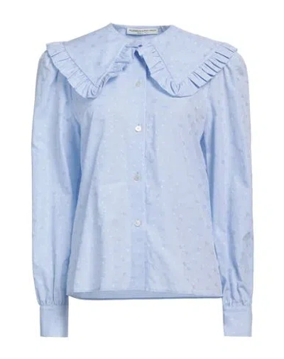 Alessandra Rich Woman Shirt Light Blue Size 2 Cotton