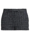 Alessandra Rich Woman Shorts & Bermuda Shorts Black Size 4 Polyamide, Polyester In Blue