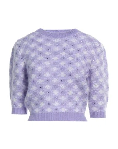 Alessandra Rich Woman Sweater Light Purple Size 6 Mohair Wool, Wool, Polyamide