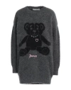 Alessandra Rich Intarsia-knit Teddy-bear Jumper In Grey