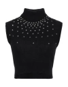 Alessandra Rich Woman Turtleneck Black Size 2 Mohair Wool, Wool, Polyamide, Econyl, Glass In Black