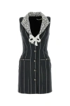 Alessandra Rich Pinstripe Wool-blend Minidress In Multicolor